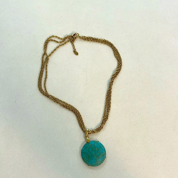 Monet Double Chain Necklace with Teal Pendant-can add scent gel to back - Picture 1 of 4